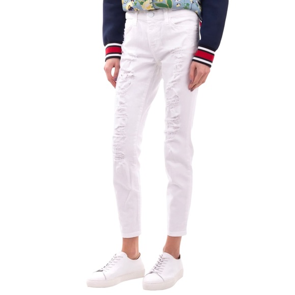 Current Elliot The Stiletto White Tattered Distressed Jeans Size 26 NWT - Picture 2 of 12